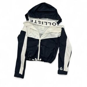 Black and white Hollister windbreaker